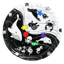 Load image into Gallery viewer, baby water mat, high contrast toy, black and white toy, black and white water mat, high contrast water mat, black and white baby toys, Young Wonderer, tummy time toy, black and white tummy time toy, young wonderer, young wonderer baby boutique, baby boutique australia, baby gifts australia, baby gift ideas, baby gift, tummy time play, tummy time toys, black and white baby toys australia