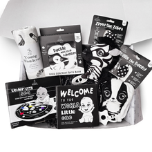 Load image into Gallery viewer, Black and White Unisex Ultimate Baby Gift Box
